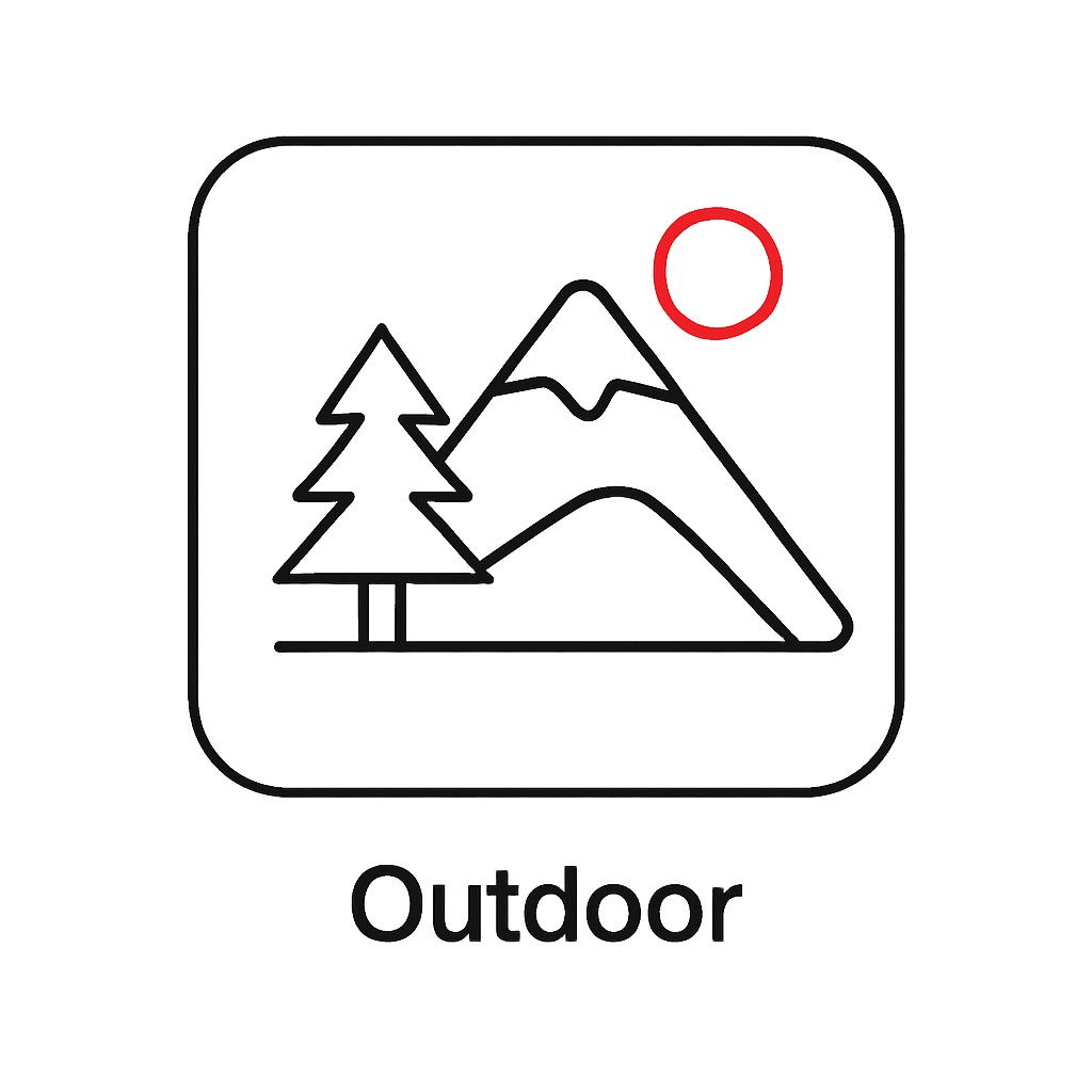 Mountains and outdoor sports icon