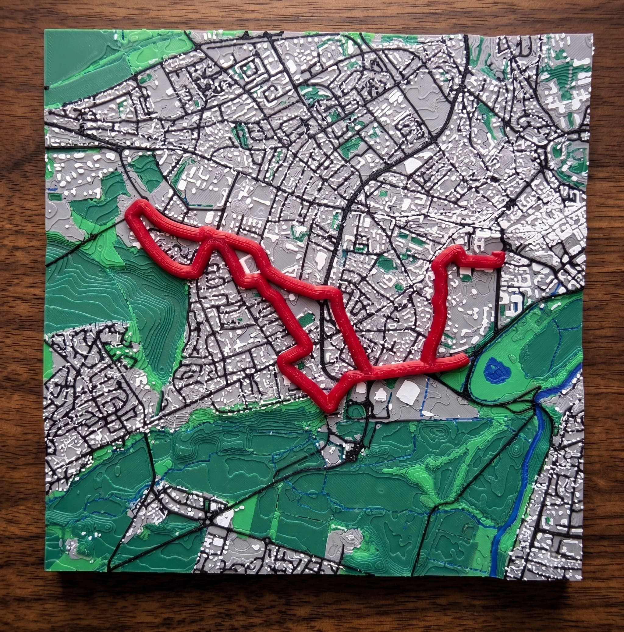 3D print of a marathon on a hexagonal base
